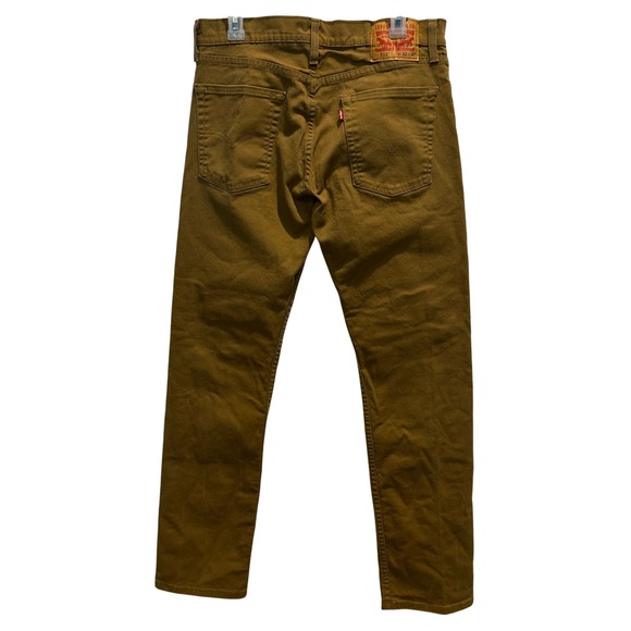 Levi Strauss 513 Slim Straight Khaki Brown Mens Denim Jeans 32x32 Cotton Stretch - Picture 3 of 5